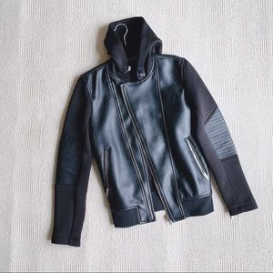 zara leather jacket hoodie